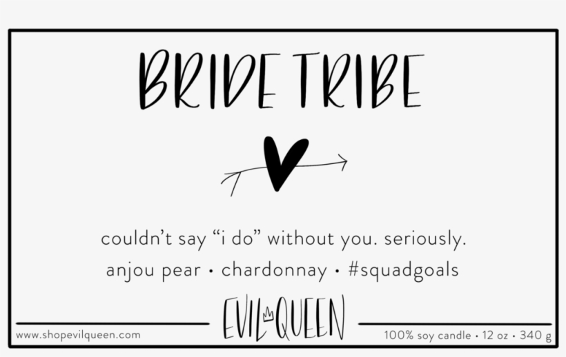 Bride Tribe Vegan Soy Candle Gift For Bridesmaids From - Calligraphy, transparent png download