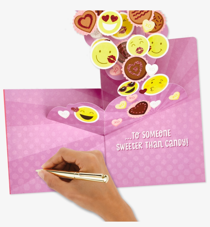Happy Heart Day Emojis Pop Up Valentine's Day - Paper, transparent png download