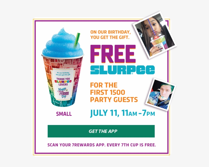 July 11, 2018 Is Free 7-11 Slurpee Day - Ice Cream, transparent png download
