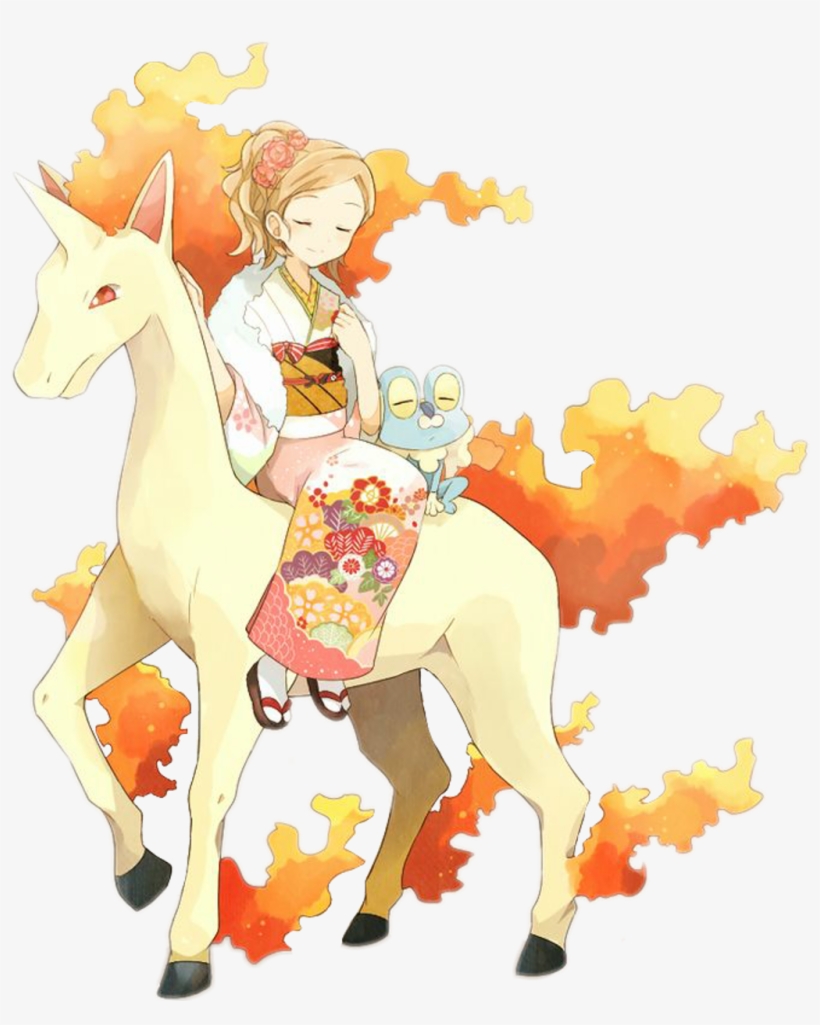 Rapidash Pokémon Unicornio Caballo Fuego - Illustration, transparent png download
