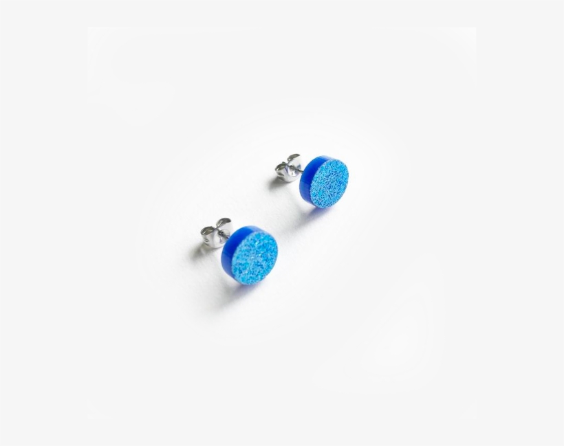Dot Studs Glitter Blue - Earrings, transparent png download