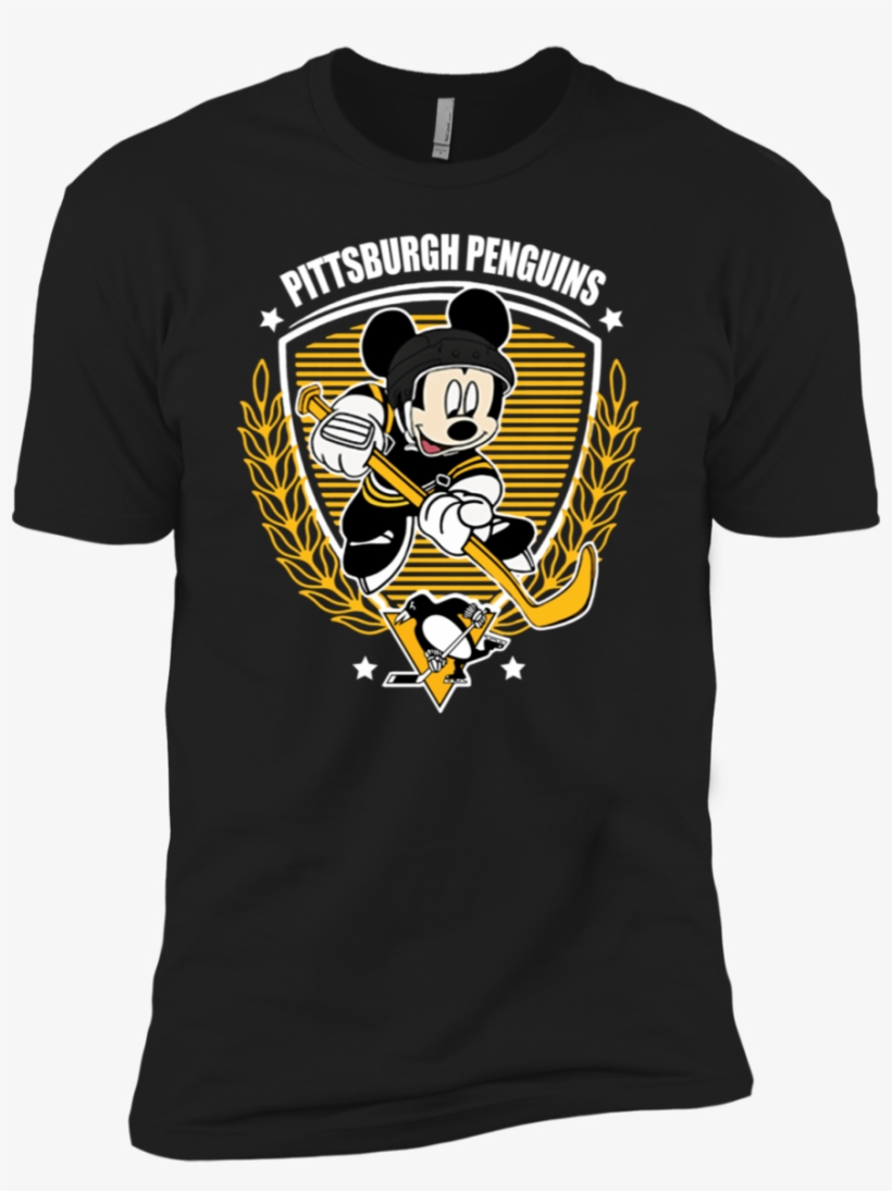 Nhl Hockey Mickey Mouse Team Pittsburgh Penguins Youth - Keith Haring Gold Shirt, transparent png download