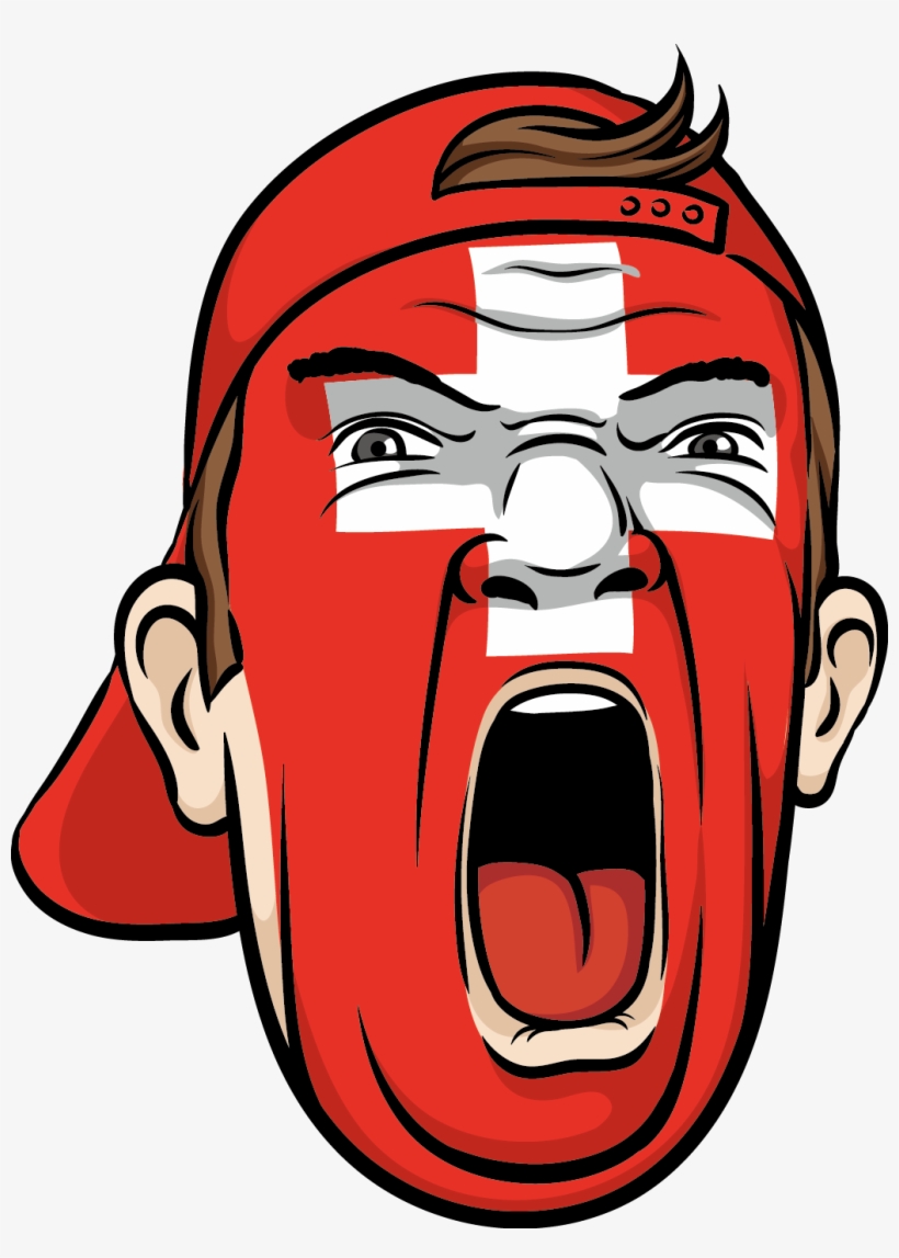 Yelling Swiss Face - Football Fan Face Png, transparent png download