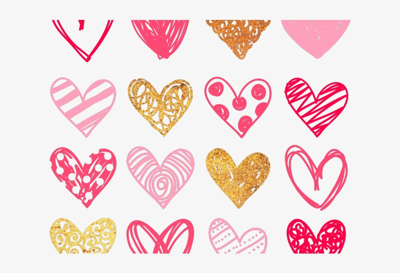 Hearts Clipart Scribble - Corazones Dibujados A Mano, transparent png download