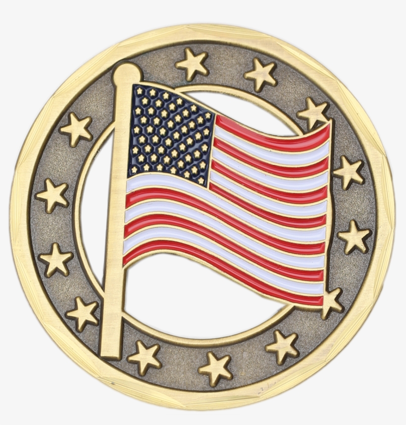 Navy/american Flag Challenge Coin - Emblem, transparent png download