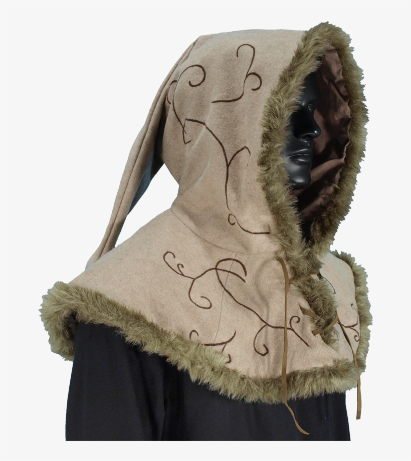 Embroidered Hood With Fur - Embroidered Hood, transparent png download