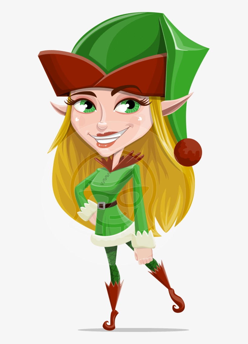 571 X 1060 7 - Female Christmas Elf Cartoon, transparent png download