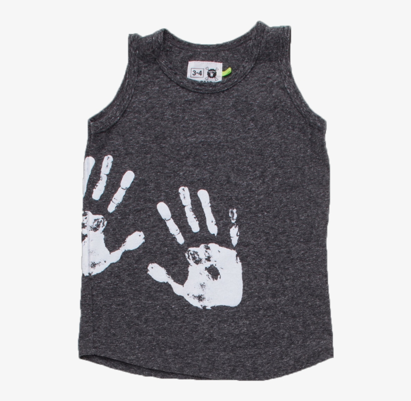 Nununu Tanktop Hand Print - Nununu Hand Print Tank-top / Charcoal / 18/24m, transparent png download