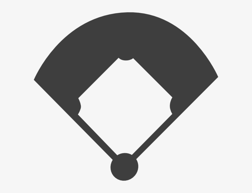 Baseball Clipart Baseball Base - Black And White Baseball Field Clipart, transparent png download
