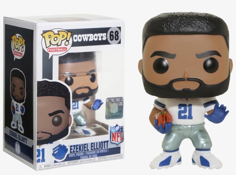 Ezekiel Elliott Dallas Cowboys Away Jersey Funko Pop - Ezekiel Elliott (nfl Cowboys Home) Funko Pop! Vinyl, transparent png download