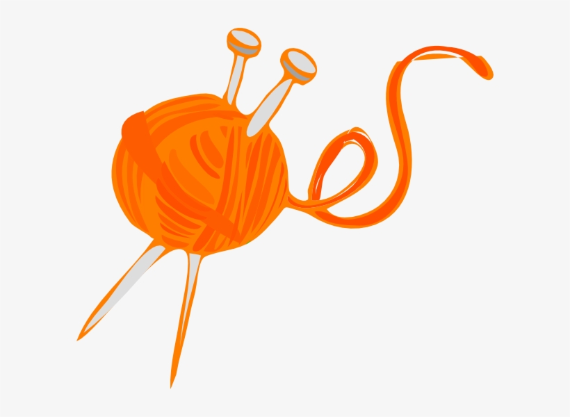 Orange Yarn Clip Art - Heart Knitting Throw Blanket, transparent png download