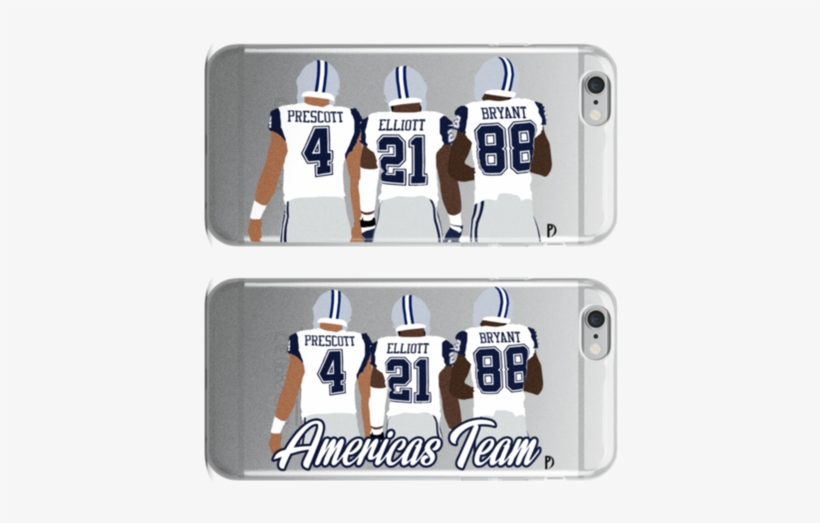 Cowboys Qb Dak Prescott, Rb Ezekiel Elliott, Wr Dez - Iphone 7 Clear Case Ultra Thin Tpu Cover Protective, transparent png download
