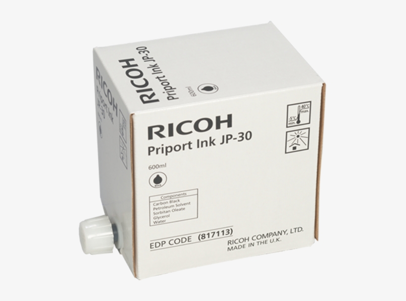 Ricoh Black Priport Inkjp-30 - Ricoh Jp12 Ink Refill - 1-pack Black, transparent png download