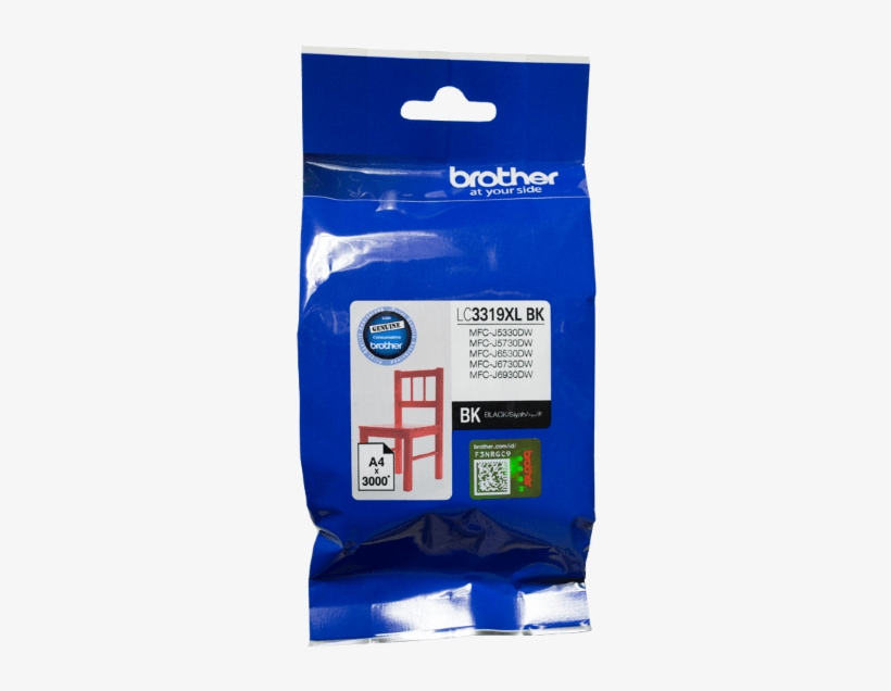 Genuine Brother Lc-3319xlbk Black Ink - Brother Lc3319, transparent png download