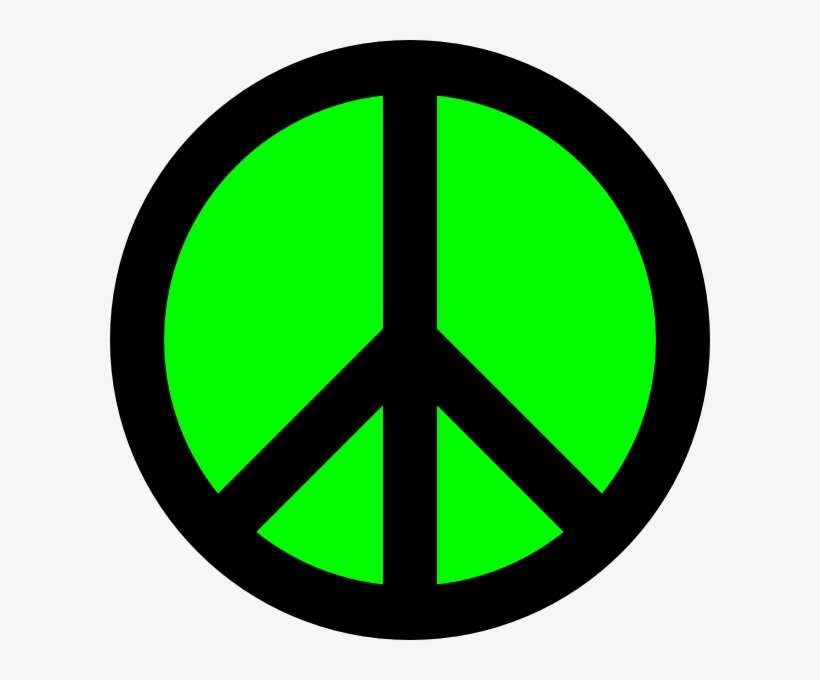 Neon Green & Black Peace Sign Svg Clip Arts 600 X 600, transparent png download