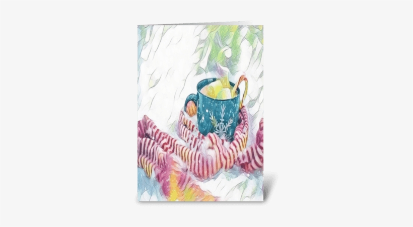 Winter Time Hot Cocoa Greeting Card - Still Life, transparent png download