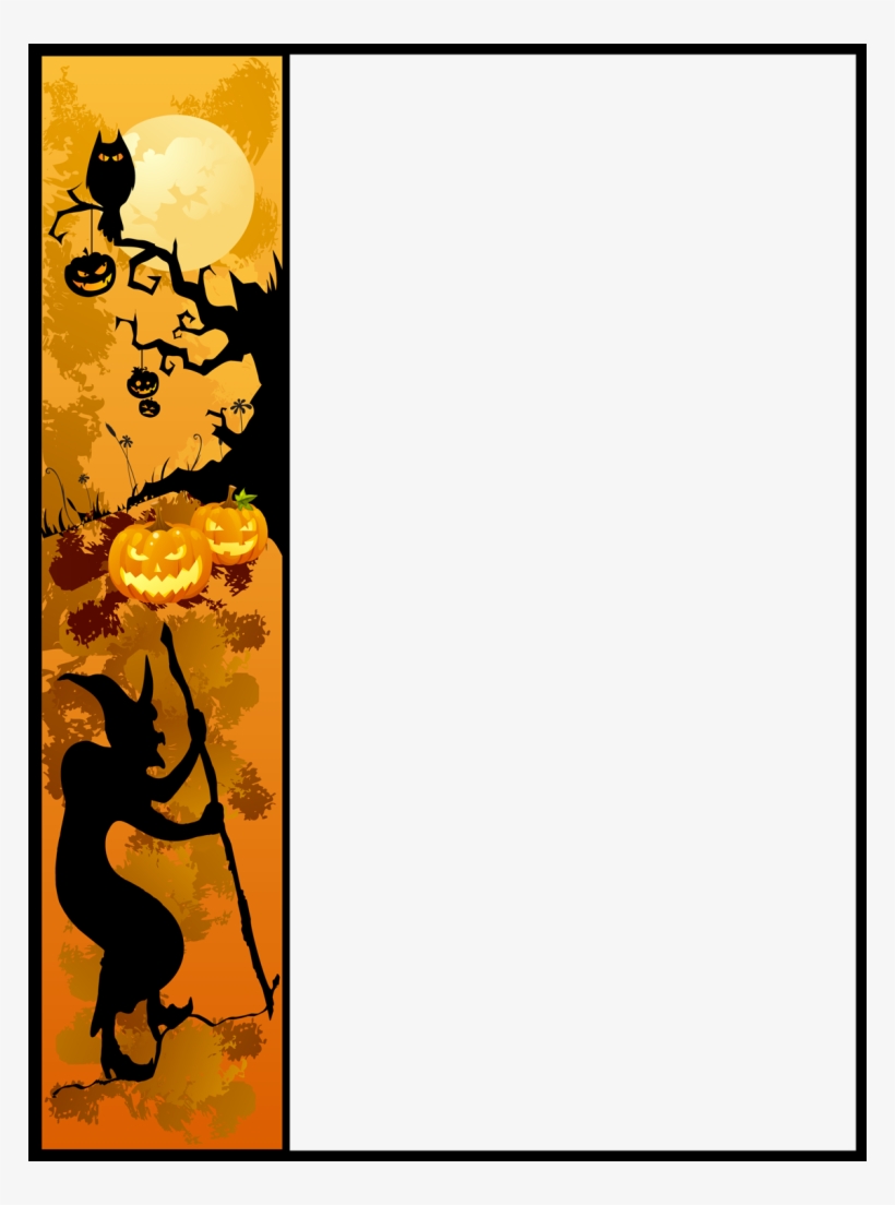 Halloween Border Vector Free Png Transparent Image - Halloween Free Clip Art Borders, transparent png download