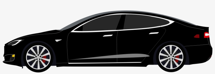 Black Tesla Model S Clipart - Tesla Model S Clip Art, transparent png download