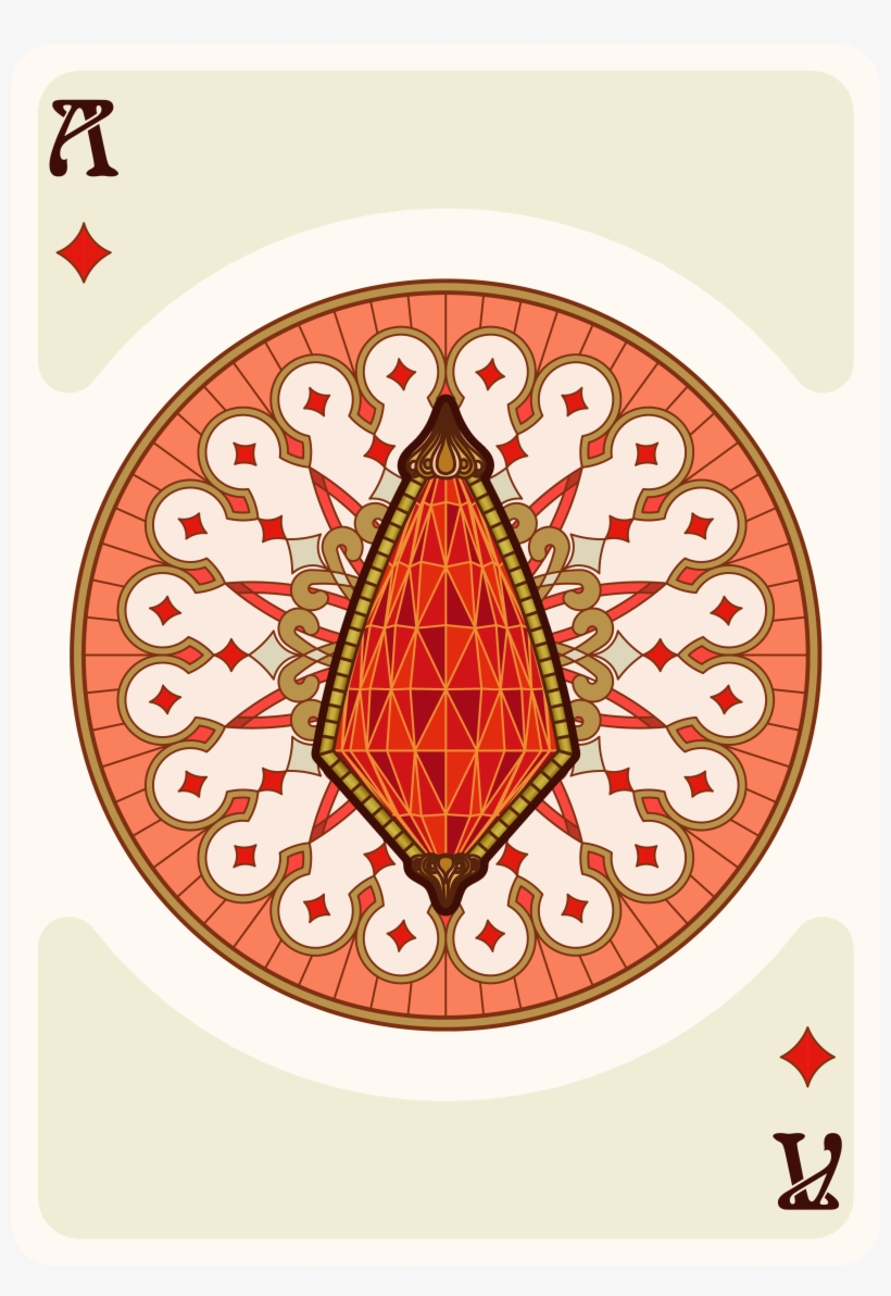 Nouveau Playing Cards Ace Of Diamonds - Playing Card, transparent png download