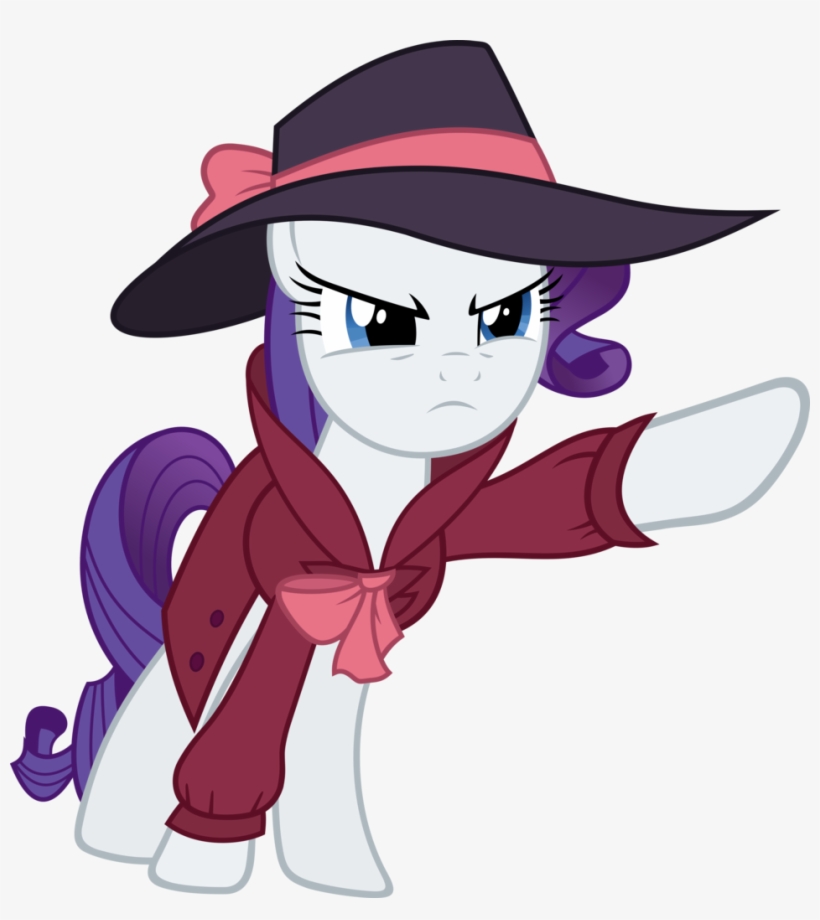 Slb94, Clothes, Coat, Detective Rarity, Frown, Hat, - Detective Rarity, transparent png download