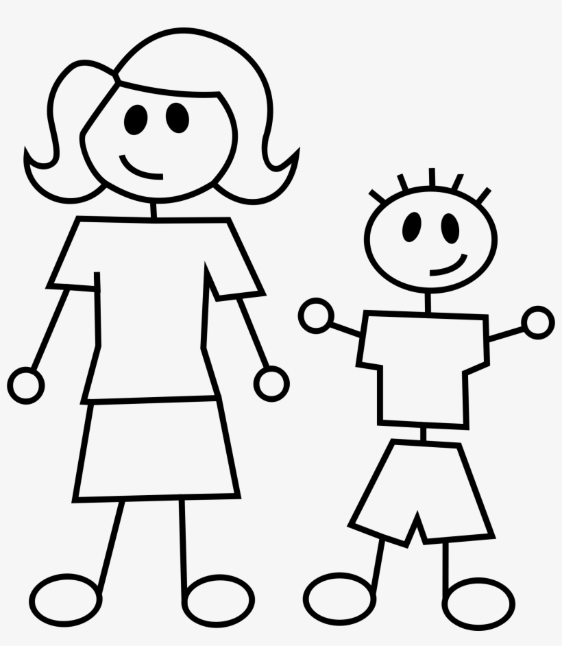 Mother And Son Stick Figures Icons Png - Stick Figure Mother, transparent png download