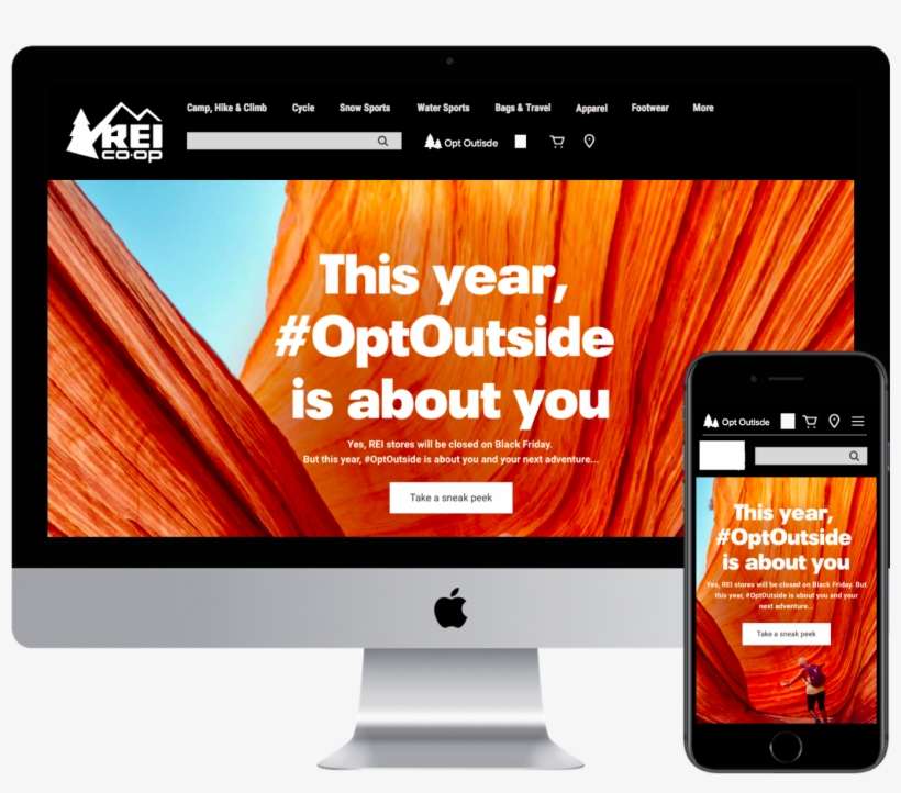 Ux Case Study Rei Responsive Web Design - Imac, transparent png download