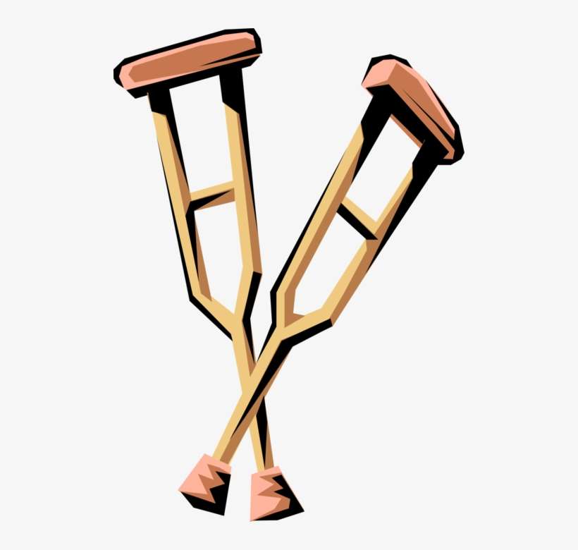 Vector Illustration Of Mobility Aid Crutches For Shortterm Par De