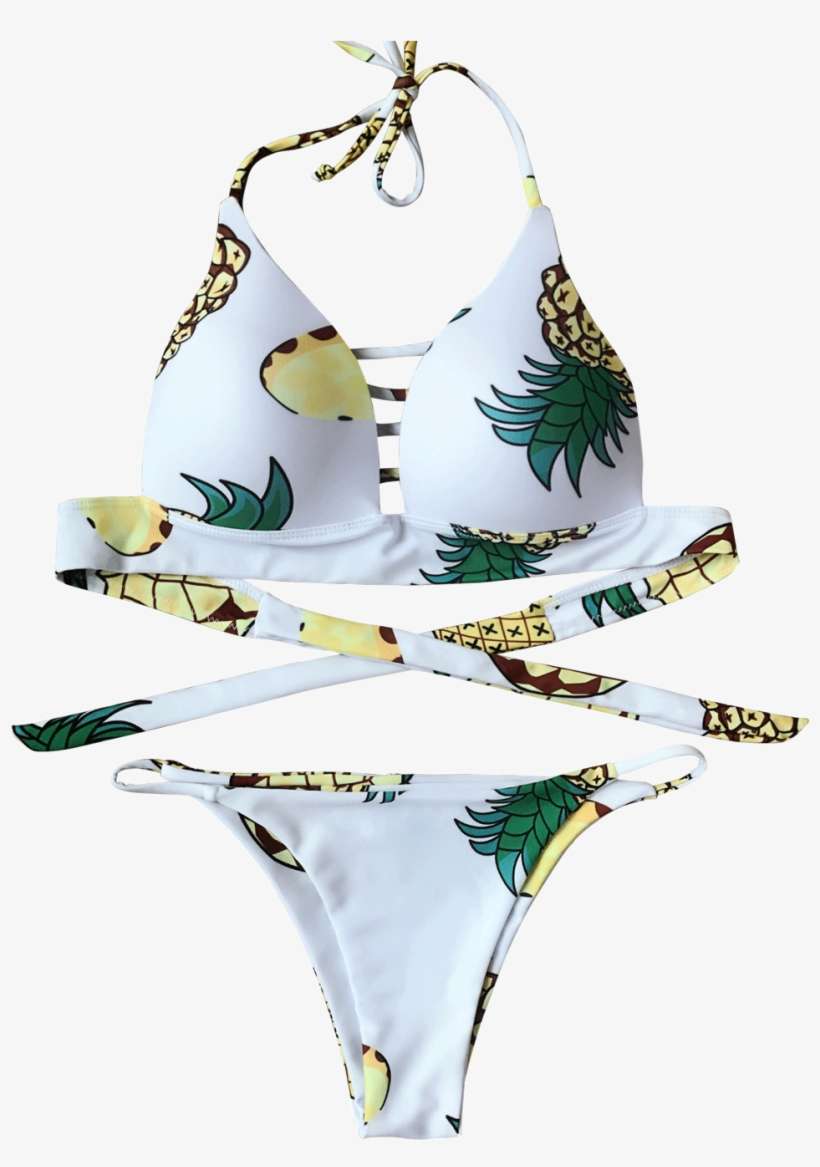 Pineapple Molded Cup Fuller Bust Bikini Set - Swimsuit Bottom, transparent png download