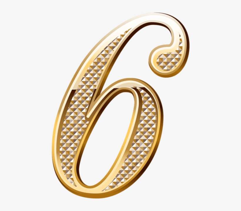 Download Gold Deco Number Six Clipart Png Photo - Gold Numbers Png, transparent png download