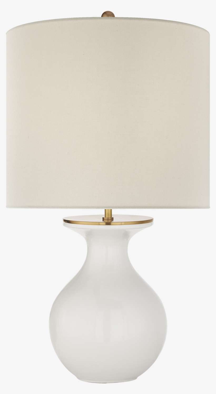 Albie Small Desk Lamp In New White With Cream Linen - Gourd White Lamp, transparent png download