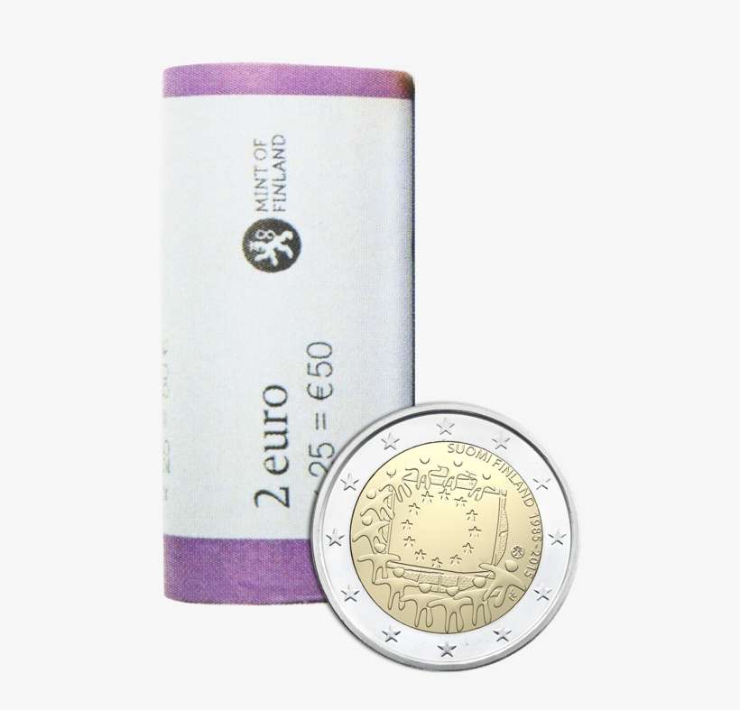 2€ Rulla Suomi 2015 Eu-lippu 30v - Coin, transparent png download
