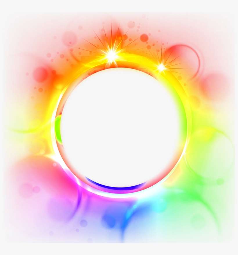 Decorative Glare Colorful Light Photoscape Border Round - Colorful Circle Border Png, transparent png download