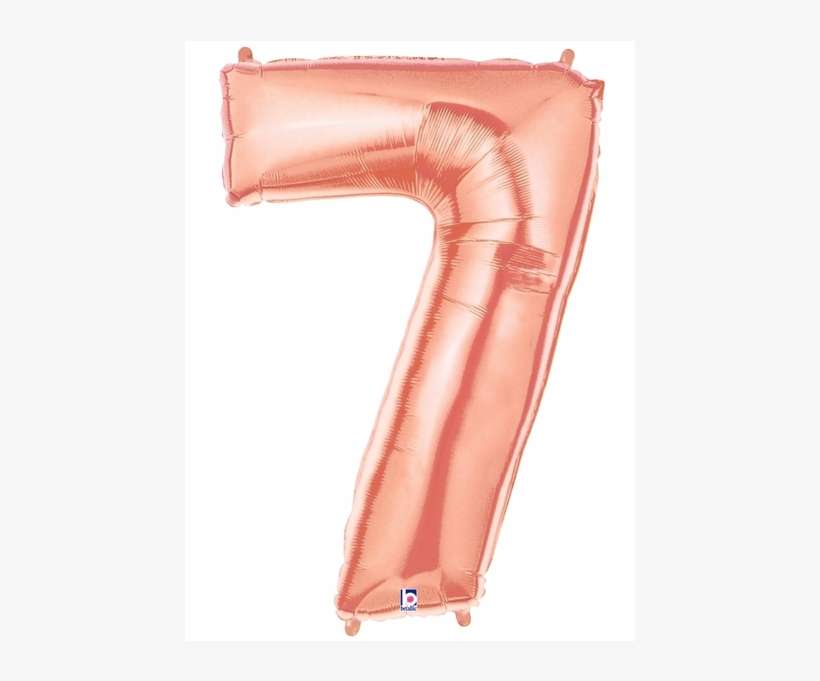 Rose Gold Number 7 Megaloon Balloon Numbers - 7 Balloon, transparent png download