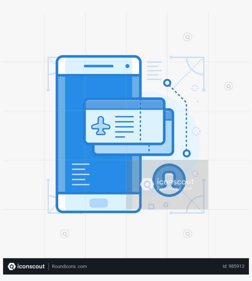 Online Flight Ticket Booking Details In Smartphone - Diagram, transparent png download