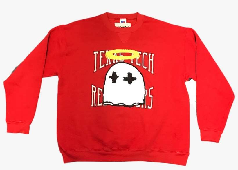 B Wood Texas Tech Vintage Ghost Crew - Sweater, transparent png download