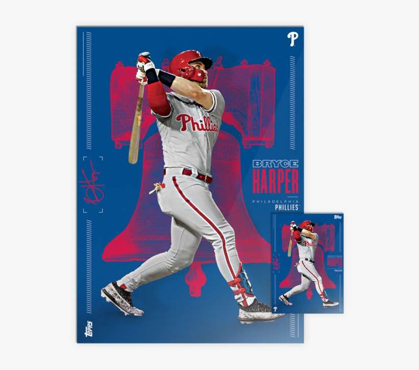 Bryce Harper's Phillies Debut Comes Via Topps Baseball - College Softball, transparent png download