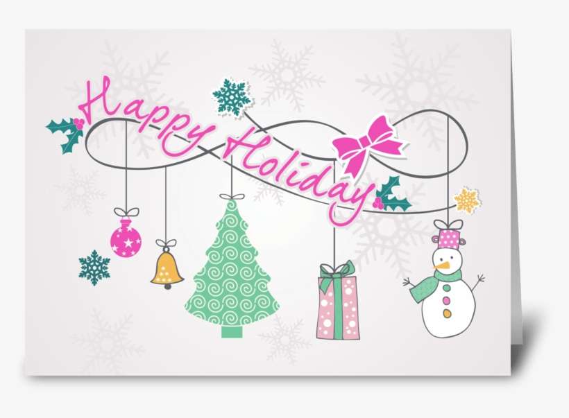 Happy Holiday Card Greeting Card - Christmas Tree, transparent png download