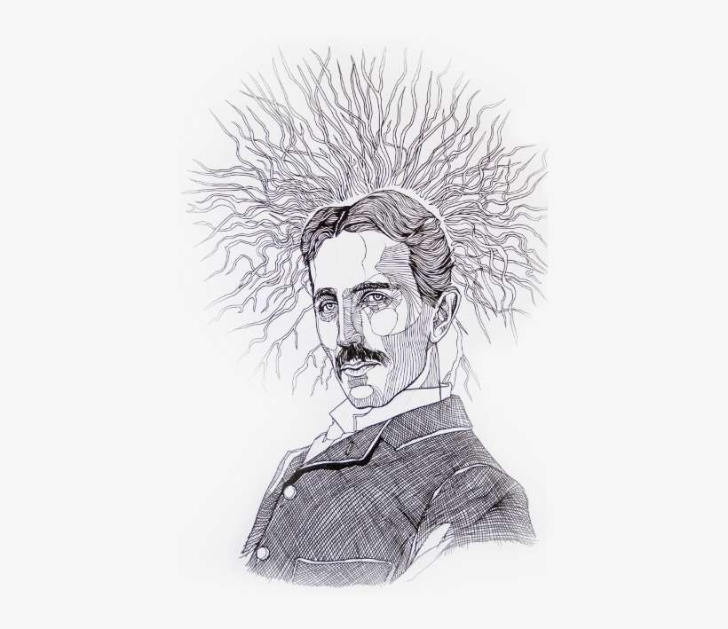 After Many Iterations He Sits Down To Sketch His Portrait - Luke Dixon Nikola Tesla, transparent png download