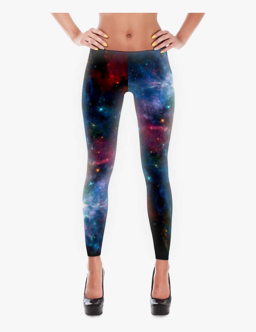 Nebula Outer Space Print Leggings - Slim Thick, transparent png download