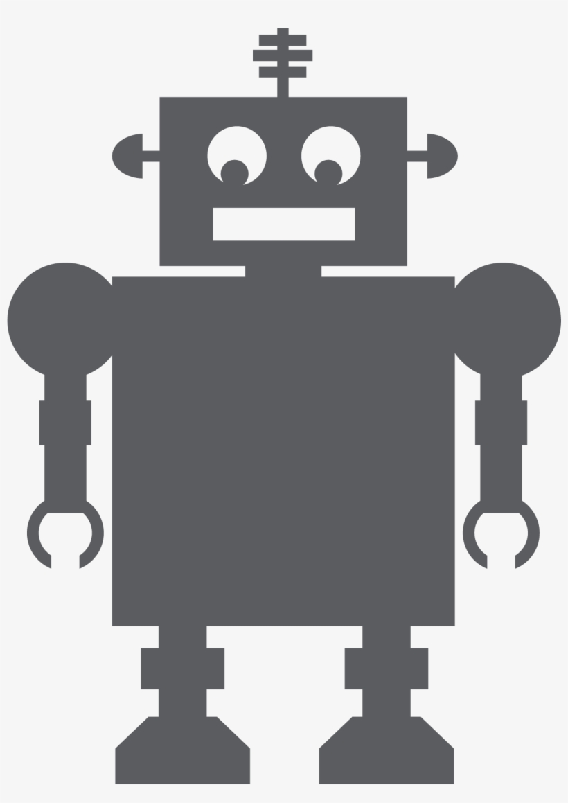 Chalkboard Robot - Wall Decal, transparent png download