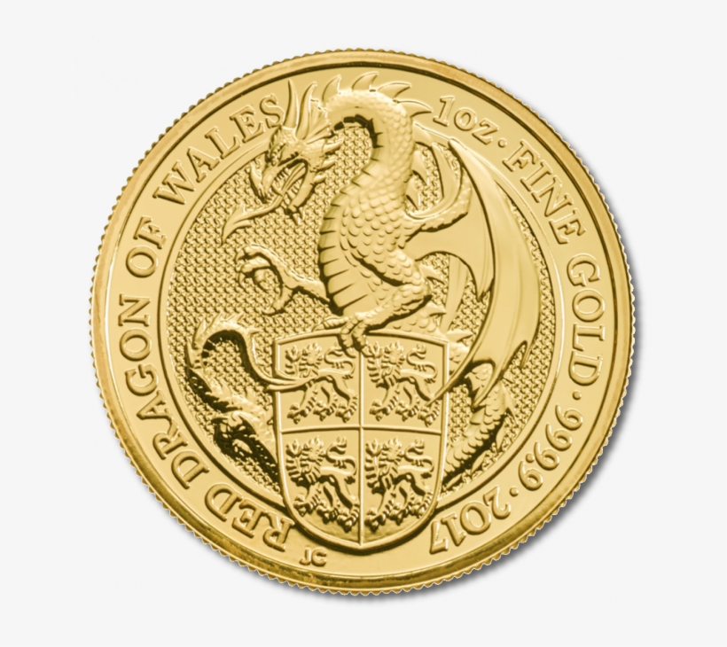 1 Oz Queen's Beasts Dragon - Queen's Beast Red Dragon, transparent png download