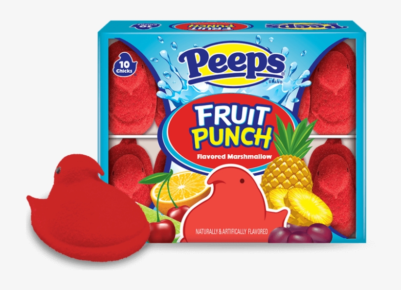 Fruit Punch Flavored Marshmallow Chicks - Sour Peeps, transparent png download