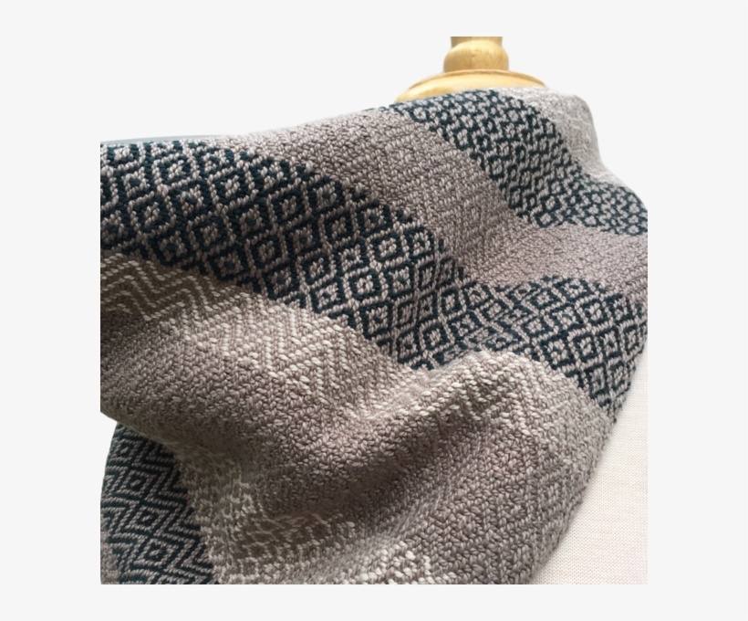 Deep Green, Cream And Taupe Woven Bandana Scarf K - Woolen, transparent png download