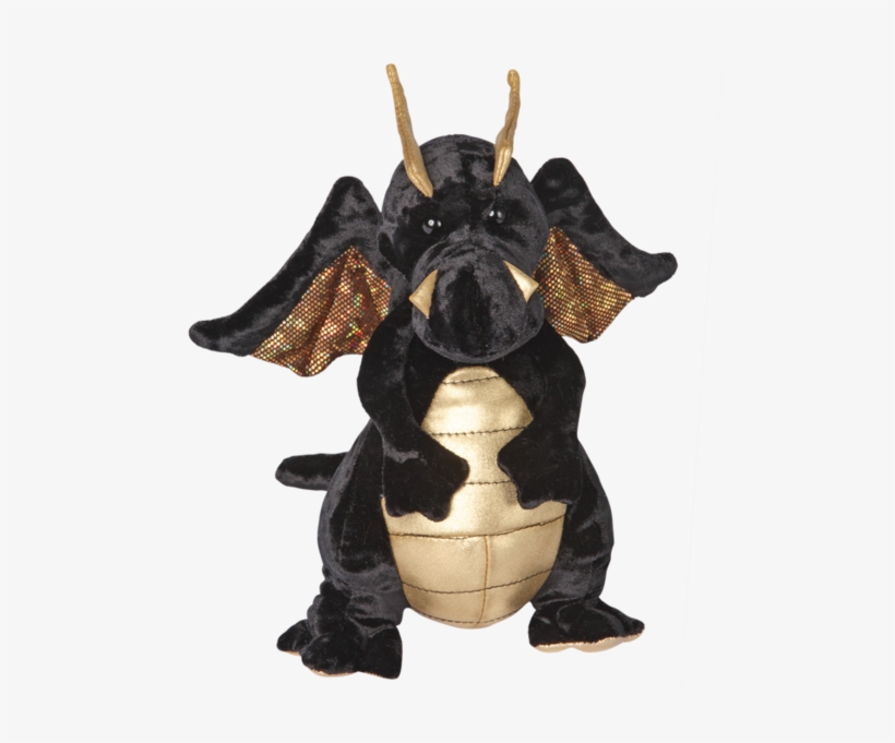 Merlin Black And Gold Dragon - Dragon Negro Peluche, transparent png download