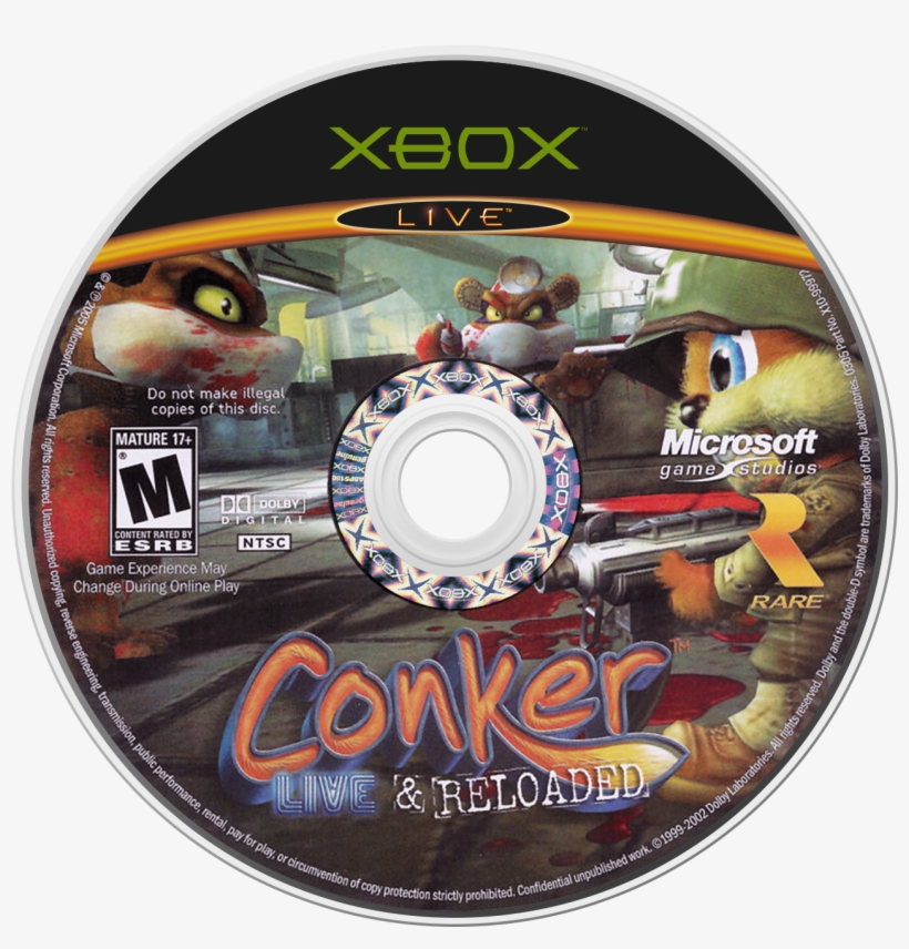 Live & Reloaded - Conker Live And Reloaded Xbox Disc, transparent png download