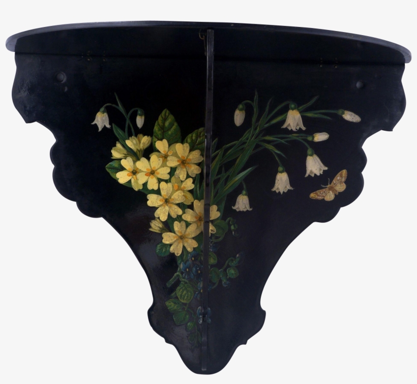 Victorian Aesthetic Movement Black Lacquer Folding - Artificial Flower, transparent png download