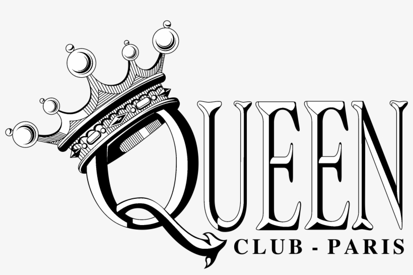 Queen Club Paris Logo Black And White - Queen White Logo Png, transparent png download