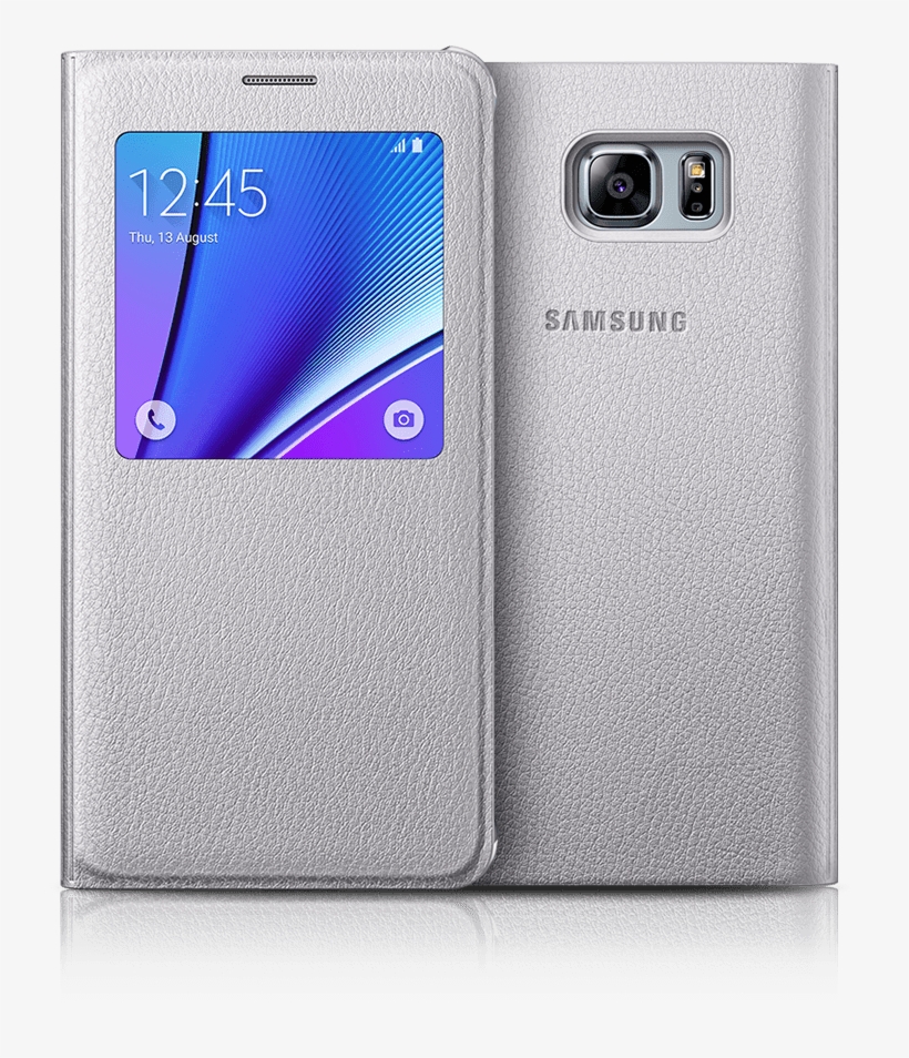 Silver Titanium Galaxy Note 5 With Silver S View Cover - Note5 S View Cover, transparent png download