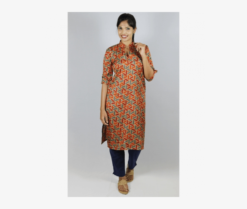 Raych Designer Printed Stylish Manipuri Silk Kurta - Fashion Model, transparent png download