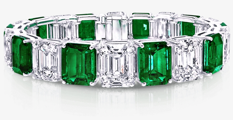 Emerald Cut Emerald And Diamond Bracelet - Nhẫn Emerald Cut Diamond, transparent png download